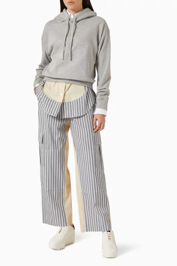 Logo Crop Hoodie in Organic Cotton Jersey