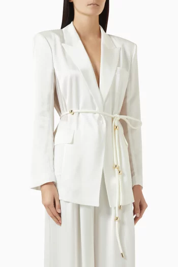 Carillon Belted Jacket in Satin
