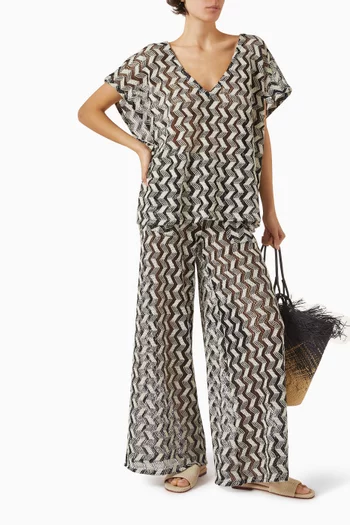 Yera Zig-zag Wide-leg Pants