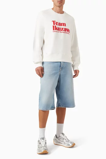 Elbow-patch Sweatshirt in French Terry