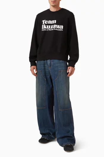 Elbow-patch Sweatshirt in French Terry