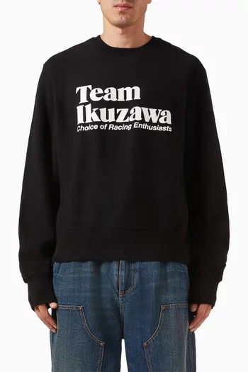 Elbow-patch Sweatshirt in French Terry