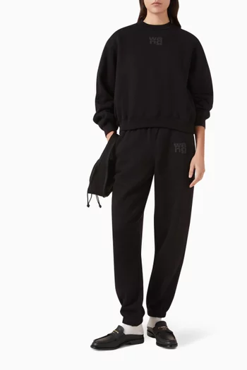 سويت شيرت بشعار الماركة بتصميم منفوخ قماش تيري