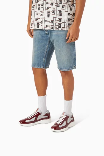 America's Cup Sneakers in Patent Leather & Technical Fabric