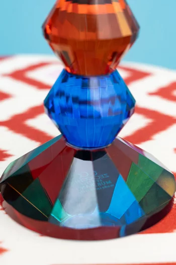 حامل شمعة زجاج كريستالي