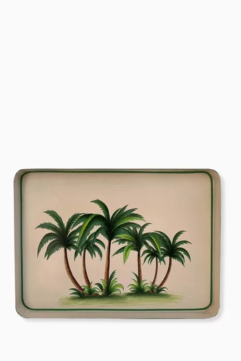 Palm Tray in Hand-painted Iron