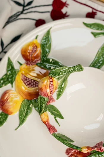 Pomegranate Charger Plate in Hand-painted Ceramic