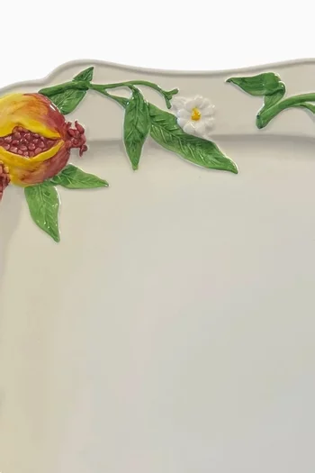 طبق تقديم بنقشة رمان خزف بطلاء يدوي