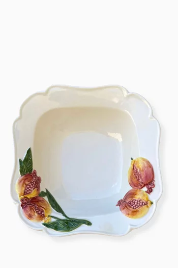 Pomegranate Serving Plate in Hand-painted Ceramic