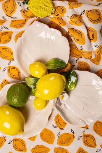 Lemon Starter Dish in Hand-painted Ceramic