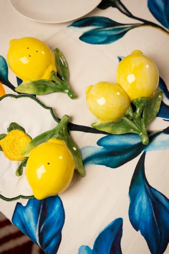 Lemon Salt & Pepper Shakers in Ceramic