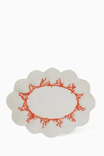Saint Jacques Platter in Hand-painted Ceramic