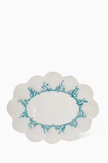 Saint Jacques Platter in Hand-painted Ceramic