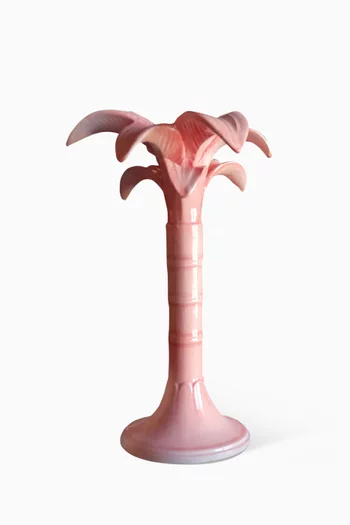 حامل شمعة متوسط بتصميم شجرة نخيل خزف