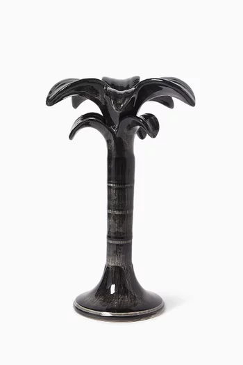 حامل شمعة متوسط بتصميم شجرة نخيل خزف