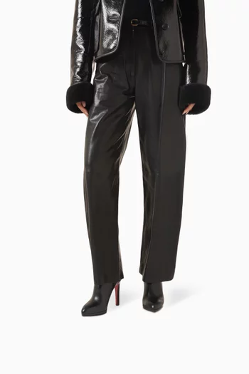 حذاء بوت فاني لوف بكعب 120 مم جلد