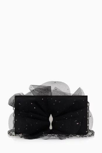 Bettina Embellished Clutch in Tulle & Crepe-satin