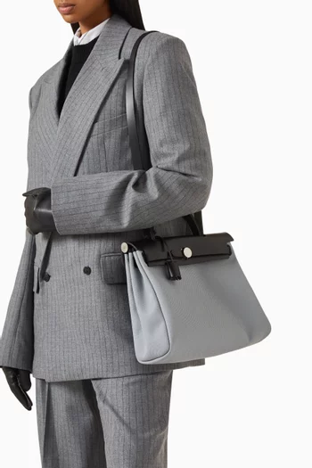 Unused Herbag Zip 31 Bag in Toile & Hunter Leather