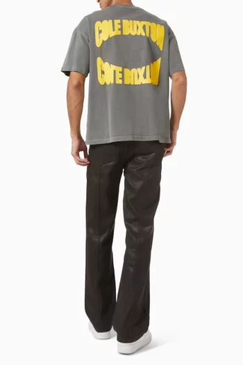 تي شيرت بشعار الماركة المقوس والمعكوس قطن