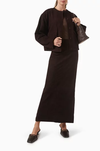 جاكيت بومبر عملي بقصة واسعة شمواه