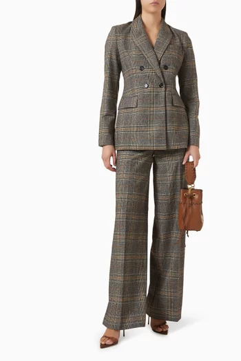 Blanca Check Wide-leg Pants