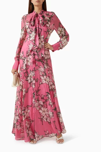 Lilith Tie-neck Maxi Dress