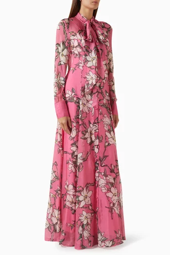 Lilith Tie-neck Maxi Dress
