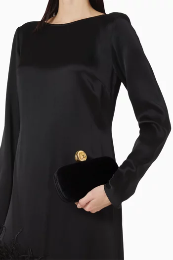 كلاتش مون أون بتصميم مربع مخمل