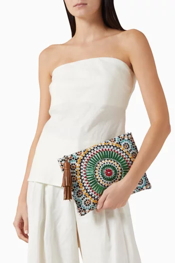 حقيبة صغيرة زليج مطرزة بالخرز