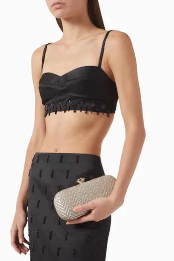 كلاتش بتصميم صندوق منسوج قنب