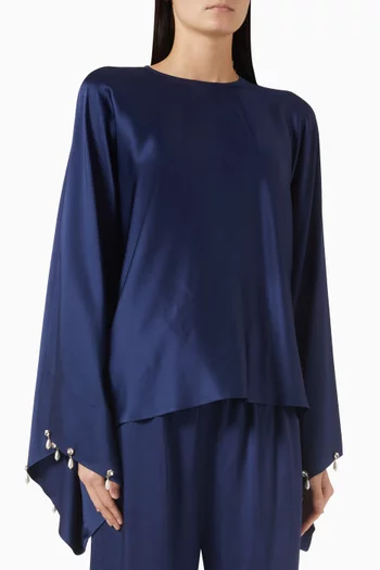 Pearl-tassel Top in Satin
