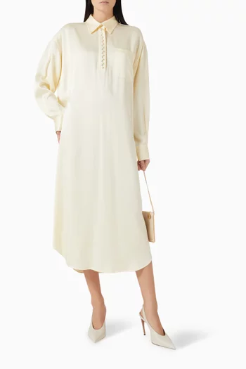 فستان مطرز بنمط قميص