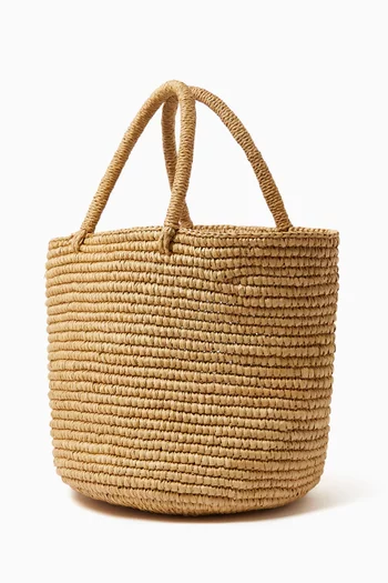 Baby Tote Bag in Woven Straw