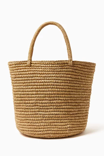 Baby Tote Bag in Woven Straw
