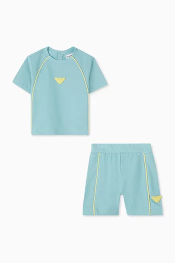 Logo Patch T-shirt & Shorts Set