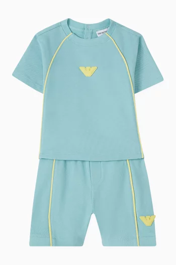 Logo Patch T-shirt & Shorts Set