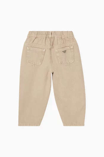 بنطال جينز دينم بحياكة أمامية 