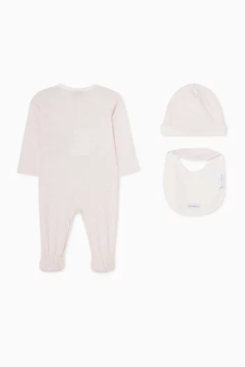 طقم قطن بشعار الماركة، 3 قطع