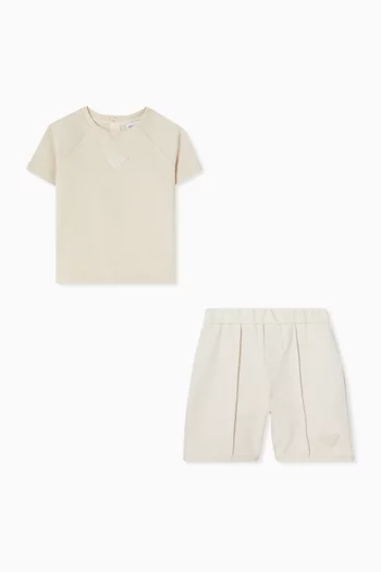 طقم تي شيرت وشورت بشعار النسر بحجم صغير