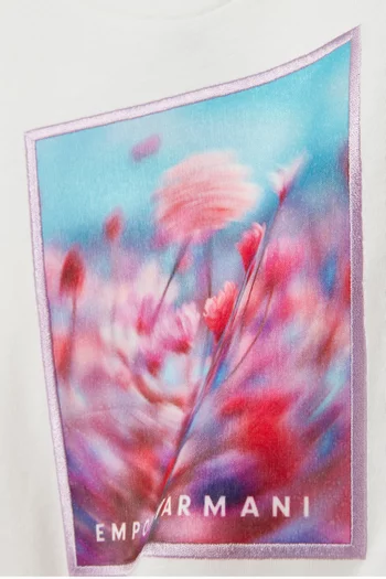 تي شيرت بطبعة زهرة قطن