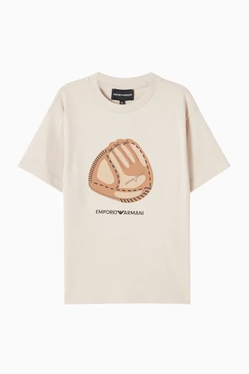 تي شيرت بطبعة كرة سلة قطن