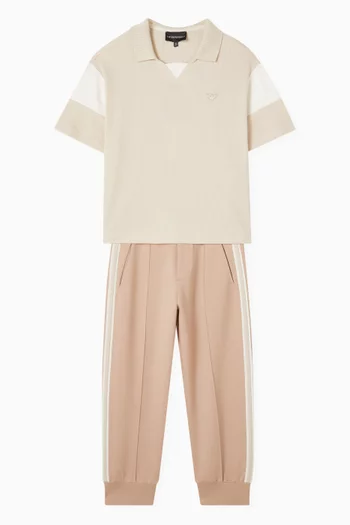 تي شيرت بولو مقسم بألوان قطن