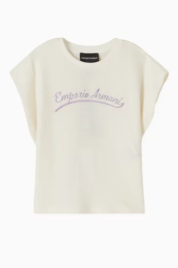 تي شيرت بشعار الماركة قطن