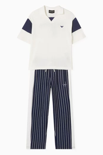 Loose Fit Striped Pants in Cotton