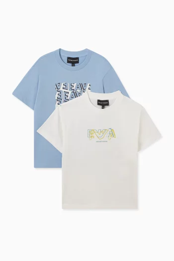 طقم تي شيرتات قطن، 2 قطع