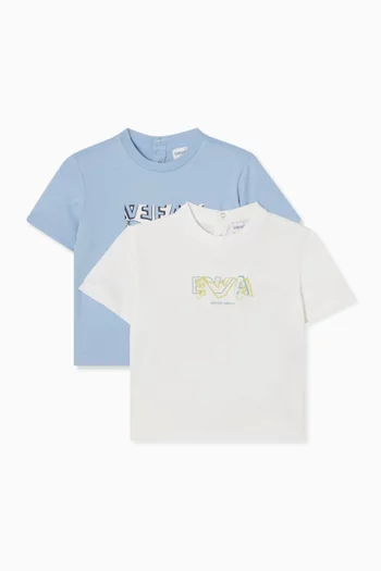Printed T-shirt in Cotton, Set of 2