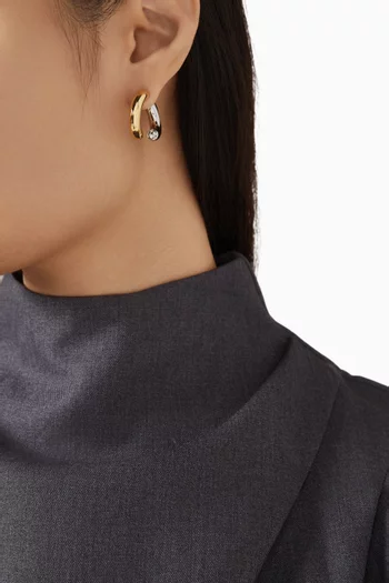 Monroe Two-tone Earrings in 12kt Gold & Rhodium-plated Brass