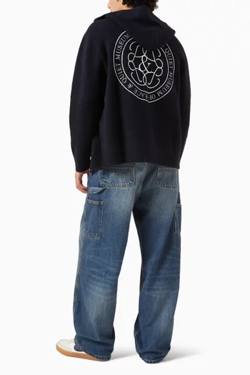 Symbol Zip-Up Hoodie in Mohair-knit