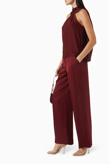 Kyra Wide-leg Pants in Satin