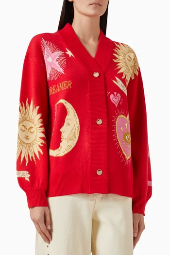 كارديغان ميستكل مطرز نسيج